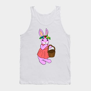 Easter bunny girl with an empty Easter basket Tank Top